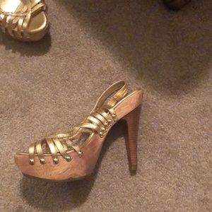 Gold studded heels